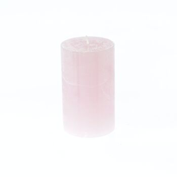 Bougie pilier rustique, 7 x 7 x 11,5 cm, rose; Durée de combustion environ 65 heures, 792915 1