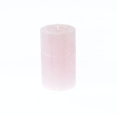 Stumpenkerze Rustikal, 7 x 7 x 11,5 cm, pink; Brenndauer ca. 65 Stunden, 792915