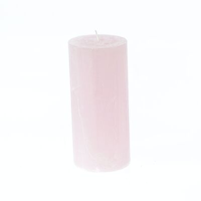 Rustic pillar candle, 7 x 7 x 15 cm, pink; Burn time approx. 85 hours, 792922