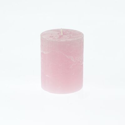 Pillar candle BIG Rustic, 9 x 9 x 11.5 cm, pink; Burn time approx. 105 hours, 792946