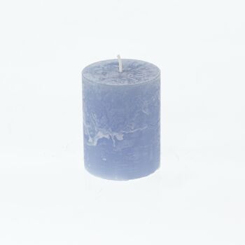 Bougie pilier rustique, 7 x 7 x 9 cm, bleu océan; Durée de combustion environ 50 heures, 793028 1