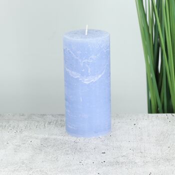 Bougie pilier rustique, 7 x 7 x 15 cm, bleu océan; Durée de combustion environ 85 heures, 793042 2