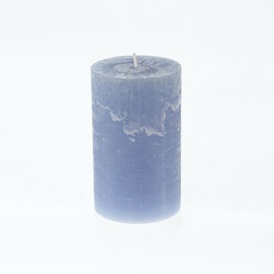 Pillar candle BIG Rustic, 9 x 9 x 15 cm, ocean blue; Burn time approx. 135 hours, 793073