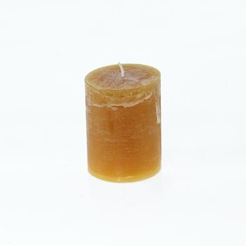 Bougie pilier rustique, 7 x 7 x 9 cm, orange; Durée de combustion environ 50 heures, 793080 1
