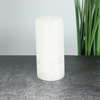 Bougie pilier métallique, 7 x 7 x 15 cm, blanche; Durée de combustion environ 85 heures, 793165 2