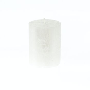 Bougie pilier BIG Metallic, 9 x 9 x 11,5 cm, blanc; Durée de combustion environ 105 heures, 793189 1