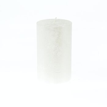 Bougie pilier BIG Metallic, 9 x 9 x 15 cm, blanc; Durée de combustion environ 135 heures, 793196 1