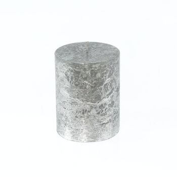 Bougie pilier BIG Metallic, 9 x 9 x 11,5 cm, argent; Durée de combustion environ 105 heures, 793240 1