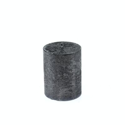 Stumpenkerze Metallic, 7 x 7 x 9 cm, black; Brenndauer ca. 50 Stunden, 793264