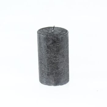 Bougie pilier métallique, 7 x 7 x 11,5 cm, noire; Durée de combustion environ 65 heures, 793271 1