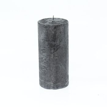 Bougie pilier métallique, 7 x 7 x 15 cm, noire; Durée de combustion environ 85 heures, 793288 1
