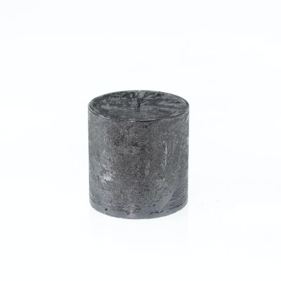 Stumpenkerze BIG Metallic, 9 x 9 x 9 cm, black; Brenndauer ca. 83 Stunden, 793295