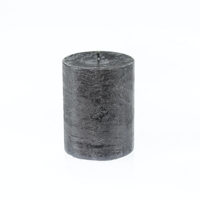 Vela pilar GRANDE Metálica, 9 x 9 x 11,5 cm, negra; Autonomía aproximada de 105 horas, 793301