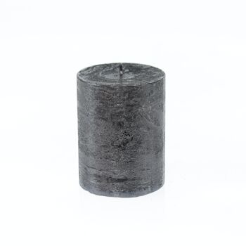 Bougie pilier BIG Metallic, 9 x 9 x 11,5 cm, noir; Durée de combustion environ 105 heures, 793301 1
