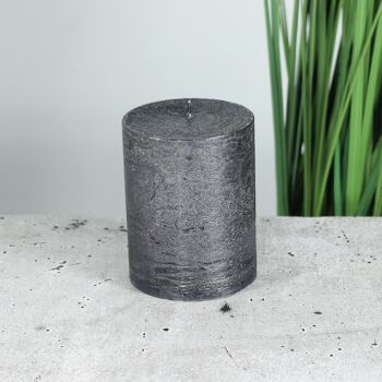 Bougie pilier BIG Metallic, 9 x 9 x 11,5 cm, noir; Durée de combustion environ 105 heures, 793301 2