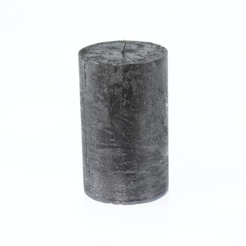 Stumpenkerze BIG Metallic, 9 x 9 x 15 cm, black; Brenndauer ca. 135 Stunden, 793318