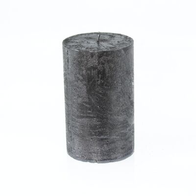 Pillar candle BIG Metallic, 9 x 9 x 15 cm, black; Burn time approx. 135 hours, 793318