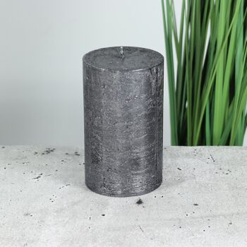 Bougie pilier BIG Metallic, 9 x 9 x 15 cm, noir; Durée de combustion environ 135 heures, 793318 2