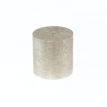 Bougie pilier BIG Metallic, 9 x 9 x 9 cm, champagne; Durée de combustion environ 83 heures, 793356 1