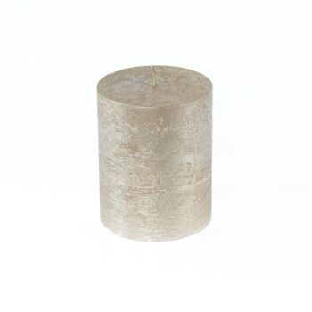 Bougie pilier BIG Metallic, 9 x 9 x 11,5 cm, champagne; Durée de combustion environ 105 heures, 793363 1