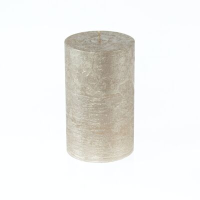 Bougie pilier BIG Metallic, 9 x 9 x 15 cm, champagne; Durée de combustion environ 135 heures, 793370