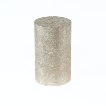 Bougie pilier BIG Metallic, 9 x 9 x 15 cm, champagne; Durée de combustion environ 135 heures, 793370 1