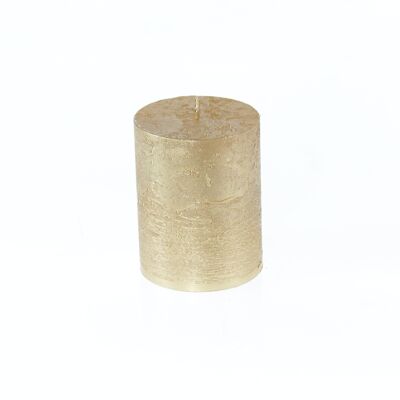 Pillar candle metallic, 7 x 7 x 9 cm, gold; Burn time approx. 50 hours, 793387
