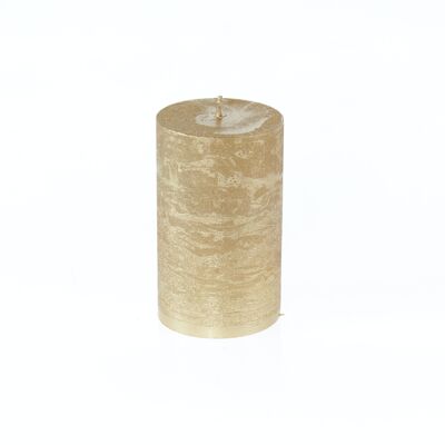 Pillar candle metallic, 7 x 7 x 11.5 cm, gold; Burn time approx. 65 hours, 793394