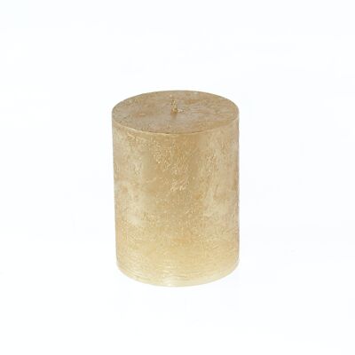 Pillar candle BIG Metallic, 9 x 9 x 11.5 cm, gold; Burn time approx. 105 hours, 793424
