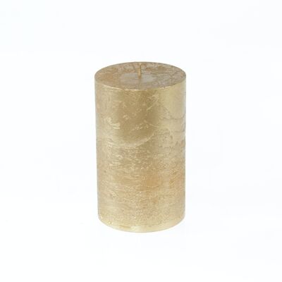 Bougie pilier BIG Metallic, 9 x 9 x 15 cm, or; Durée de combustion environ 135 heures, 793431