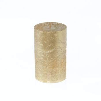 Bougie pilier BIG Metallic, 9 x 9 x 15 cm, or; Durée de combustion environ 135 heures, 793431 1