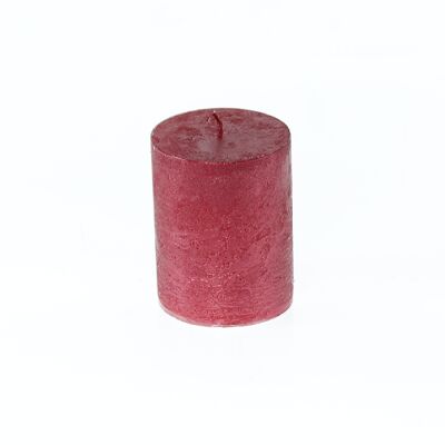 Bougie pilier métallique, 7 x 7 x 9 cm, rouge; Durée de combustion environ 50 heures, 793448