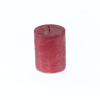 Bougie pilier métallique, 7 x 7 x 9 cm, rouge; Durée de combustion environ 50 heures, 793448 1