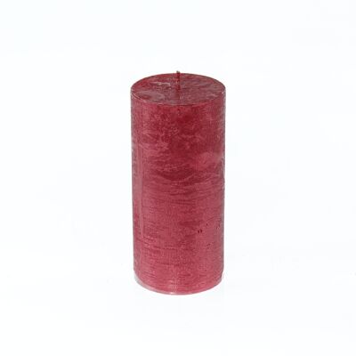 Pillar candle metallic, 7 x 7 x 15 cm, red; Burn time approx. 85 hours, 793462