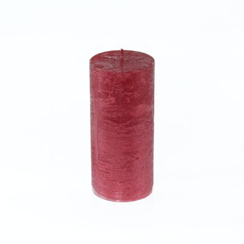 Bougie pilier métallique, 7 x 7 x 15 cm, rouge; Durée de combustion environ 85 heures, 793462 1