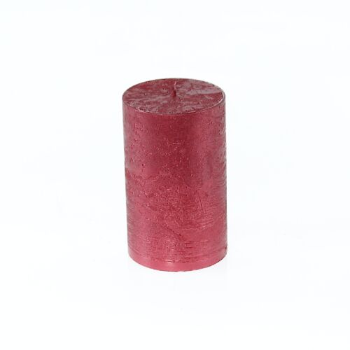 Stumpenkerze Metallic, 7 x 7 x 11,5 cm, red; Brenndauer ca. 65 Stunden, 793455