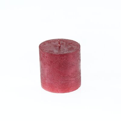 Pillar candle BIG Metallic, 9 x 9 x 9 cm, red; Burn time approx. 83 hours, 793479
