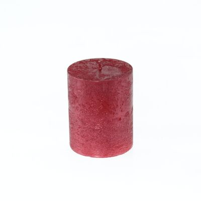Pillar candle BIG Metallic, 9 x 9 x 11.5 cm, red; Burn time approx. 105 hours, 793486