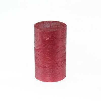 Vela pilar GRANDE Metálica, 9 x 9 x 15 cm, roja; Autonomía aproximada de 135 horas, 793493