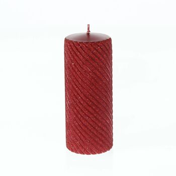 Bougie pilier Twist, guirlande, 7 x 7 x 18 cm, rouge, 794292 1