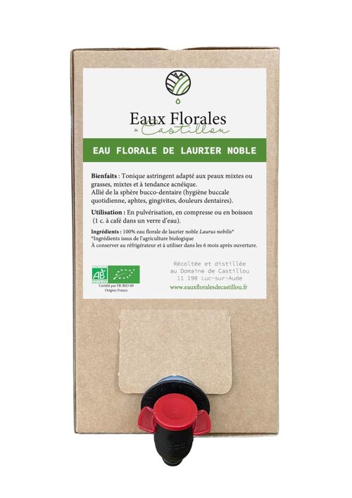 Eau florale de Laurier noble Bio - Bag-in-Box 3L