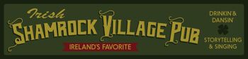 Enseigne Irish Shamrock Village Pub 50 x 12 cm