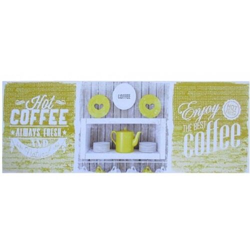 Painting on canvas themed COFFEE in yellow shades 90x2.5x30cm