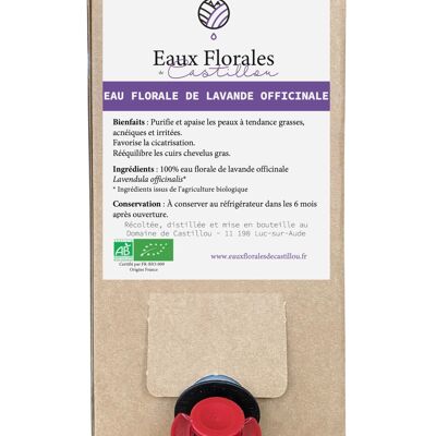 Organic Lavender floral water - Bag-in-Box 3L