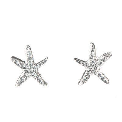 Sterling Silver Handmade Starfish Stud Earrings