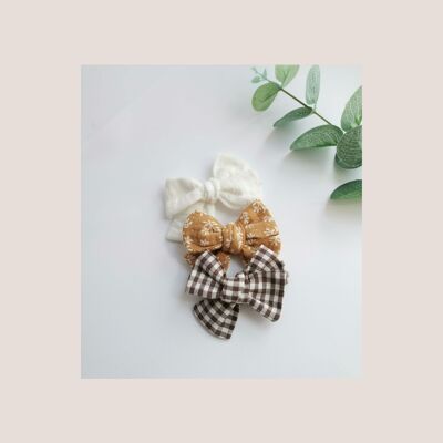 Camel Crossover Knot Barrette Trio