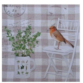 Ensemble de 2 tableaux sur toile d'ambiance vintage avec des oiseaux 40x2x40cm 1