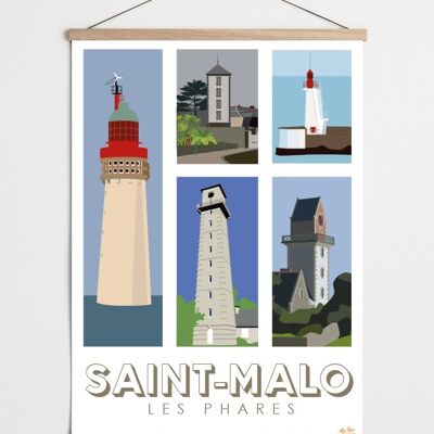 Poster Saint-malo The Lighthouses