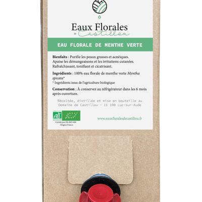 Eau florale de Menthe verte Bio - Bag-in-Box 2,8L
