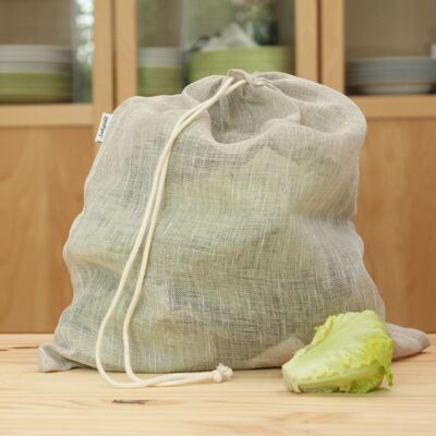Reusable bulk bag in organic linen veil size L